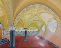 &quot;Blick in den Kapitelsaal&quot; der Abtei Brauweiler, 2023 Acryl auf Leinwand, H80 cm x B100 cm